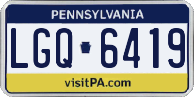 PA license plate LGQ6419