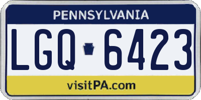 PA license plate LGQ6423