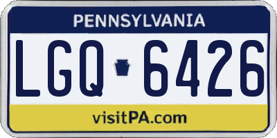 PA license plate LGQ6426