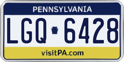 PA license plate LGQ6428