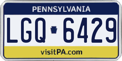 PA license plate LGQ6429