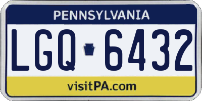 PA license plate LGQ6432
