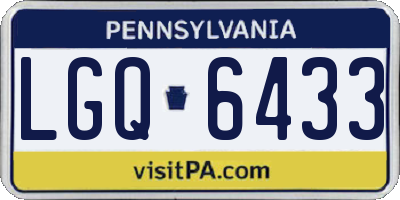 PA license plate LGQ6433