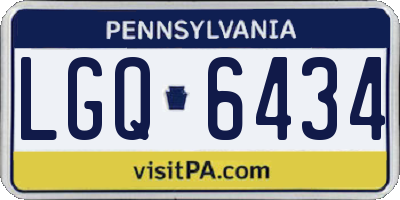 PA license plate LGQ6434