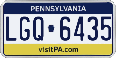 PA license plate LGQ6435