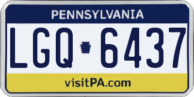 PA license plate LGQ6437
