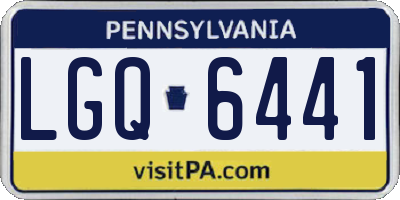 PA license plate LGQ6441