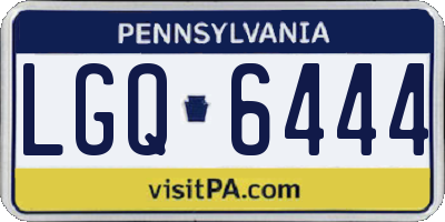 PA license plate LGQ6444