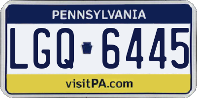 PA license plate LGQ6445