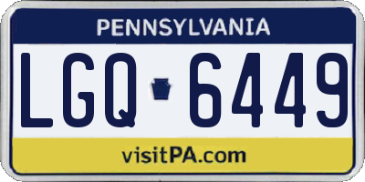 PA license plate LGQ6449