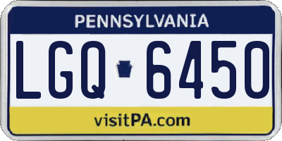 PA license plate LGQ6450
