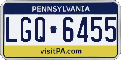 PA license plate LGQ6455
