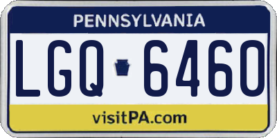 PA license plate LGQ6460