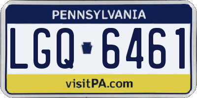 PA license plate LGQ6461