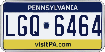 PA license plate LGQ6464