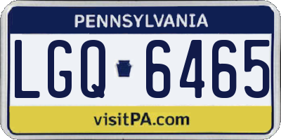 PA license plate LGQ6465