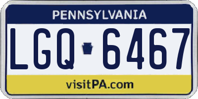 PA license plate LGQ6467