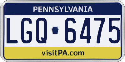 PA license plate LGQ6475