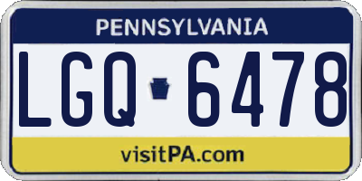 PA license plate LGQ6478