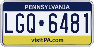 PA license plate LGQ6481