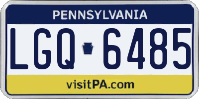 PA license plate LGQ6485