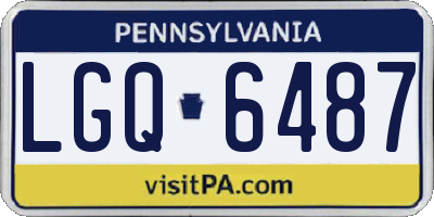 PA license plate LGQ6487