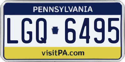 PA license plate LGQ6495