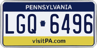 PA license plate LGQ6496