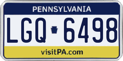 PA license plate LGQ6498