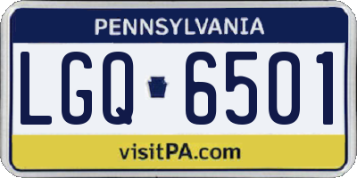 PA license plate LGQ6501