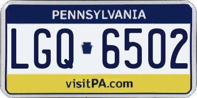 PA license plate LGQ6502
