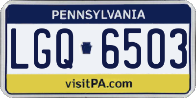 PA license plate LGQ6503