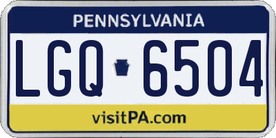 PA license plate LGQ6504
