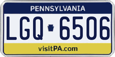 PA license plate LGQ6506
