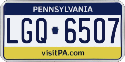 PA license plate LGQ6507