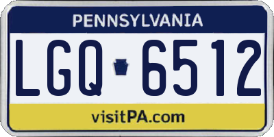 PA license plate LGQ6512