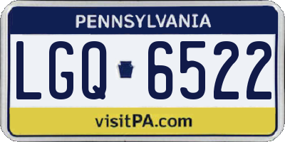 PA license plate LGQ6522
