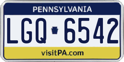 PA license plate LGQ6542