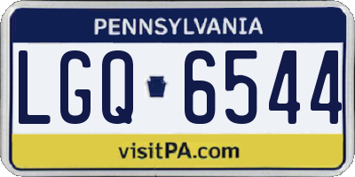 PA license plate LGQ6544