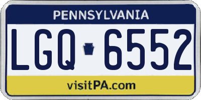 PA license plate LGQ6552