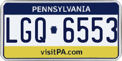 PA license plate LGQ6553