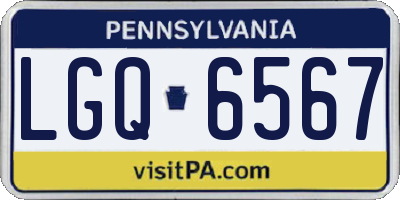 PA license plate LGQ6567