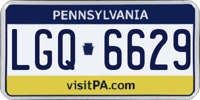 PA license plate LGQ6629