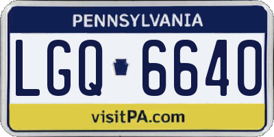 PA license plate LGQ6640