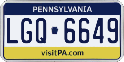 PA license plate LGQ6649