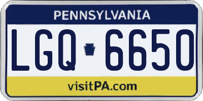 PA license plate LGQ6650