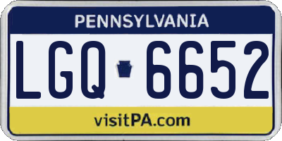 PA license plate LGQ6652