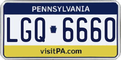 PA license plate LGQ6660