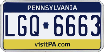 PA license plate LGQ6663