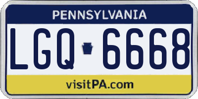 PA license plate LGQ6668